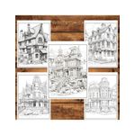 Carti si Birotica - Carti - Carti pentru copii - Carti de colorat - Carte de colorat pentru relaxare si antistres, 50 de ilustratii, Case de epoca, 106 pagini, A5 - Infinity.ro
