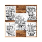 Carti si Birotica - Carti - Carti pentru copii - Carti de colorat - Carte de colorat pentru relaxare si antistres, 50 de ilustratii, Castele in copaci, 106 pagini, A5 - Infinity.ro