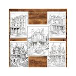 Carti si Birotica - Carti - Carti pentru copii - Carti de colorat - Carte de colorat pentru relaxare si antistres, 50 de ilustratii, Case de epoca, 106 pagini, A5 - Infinity.ro