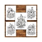 Carti si Birotica - Carti - Carti pentru copii - Carti de colorat - Carte de colorat pentru relaxare si antistres, 50 de ilustratii, Casute de pasari, 106 pagini, A5 - Infinity.ro