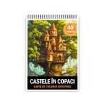 Carti si Birotica - Carti - Carti pentru copii - Carti de colorat - Carte de colorat pentru relaxare si antistres, 50 de ilustratii, Castele in copaci, 106 pagini, A5 - Infinity.ro