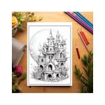Carti si Birotica - Carti - Carti pentru copii - Carti de colorat - Carte de colorat pentru relaxare si antistres, 50 de ilustratii, Case Celeste, 106 pagini, A5 - Infinity.ro