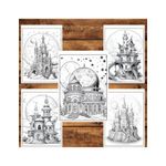 Carti si Birotica - Carti - Carti pentru copii - Carti de colorat - Carte de colorat pentru relaxare si antistres, 50 de ilustratii, Case Celeste, 106 pagini, A5 - Infinity.ro