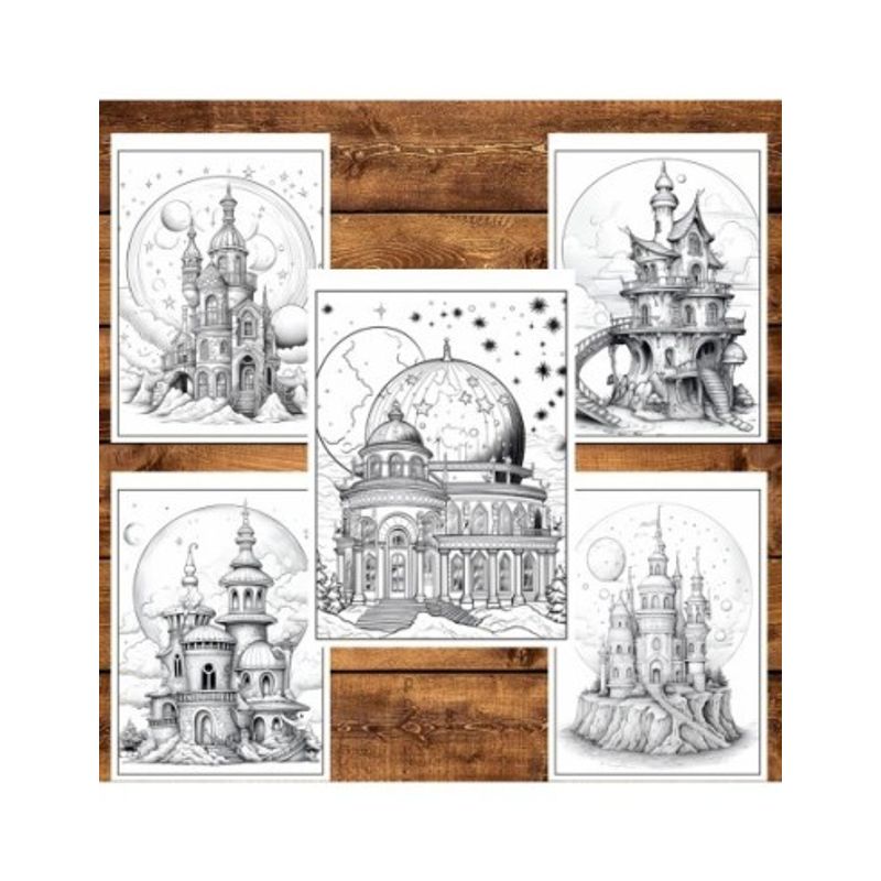 Carti si Birotica - Carti - Carti pentru copii - Carti de colorat - Carte de colorat pentru relaxare si antistres, 50 de ilustratii, Case Celeste, 106 pagini, A5 - Infinity.ro