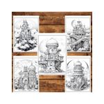Carti si Birotica - Carti - Carti pentru copii - Carti de colorat - Carte de colorat pentru relaxare si antistres, 50 de ilustratii, Case Celeste, 106 pagini, A5 - Infinity.ro