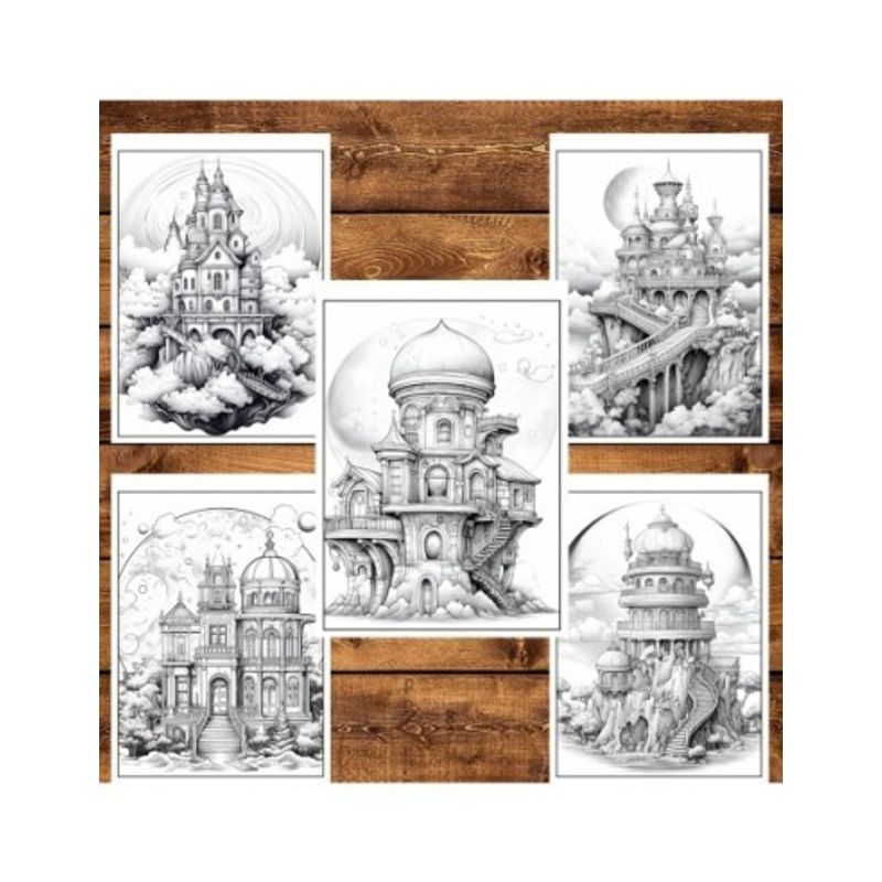 Carti si Birotica - Carti - Carti pentru copii - Carti de colorat - Carte de colorat pentru relaxare si antistres, 50 de ilustratii, Case Celeste, 106 pagini, A5 - Infinity.ro