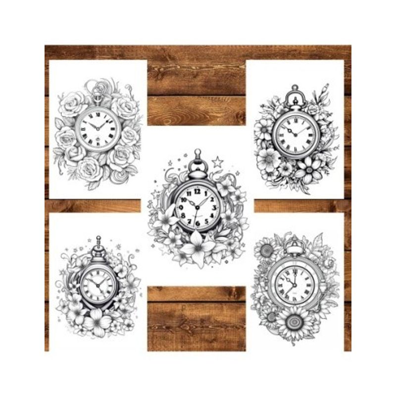 Carti si Birotica - Carti - Carti pentru copii - Carti de colorat - Carte de colorat pentru relaxare si antistres, 50 de ilustratii, Ceasuri magice, 106 pagini, A5 - Infinity.ro