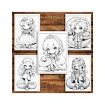 Carti si Birotica - Carti - Carti pentru copii - Carti de colorat - Carte de colorat pentru relaxare si antistres, 50 de ilustratii, Chibi Snake Girls, 106 pagini, A5 - Infinity.ro