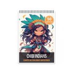 Carti si Birotica - Carti - Carti pentru copii - Carti de colorat - Carte de colorat pentru relaxare si antistres, 50 de ilustratii, Chibi Indians, 106 pagini, A5 - Infinity.ro