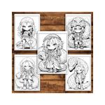 Carti si Birotica - Carti - Carti pentru copii - Carti de colorat - Carte de colorat pentru relaxare si antistres, 50 de ilustratii, Chibi Snake Girls, 106 pagini, A5 - Infinity.ro