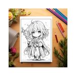 Carti si Birotica - Carti - Carti pentru copii - Carti de colorat - Carte de colorat pentru relaxare si antistres, 50 de ilustratii, Chibi Wizards, 106 pagini, A5 - Infinity.ro