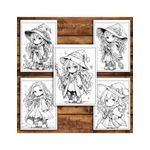 Carti si Birotica - Carti - Carti pentru copii - Carti de colorat - Carte de colorat pentru relaxare si antistres, 50 de ilustratii, Chibi Wizards, 106 pagini, A5 - Infinity.ro