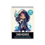 Carti si Birotica - Carti - Carti pentru copii - Carti de colorat - Carte de colorat pentru relaxare si antistres, 50 de ilustratii, Chibi Wizards, 106 pagini, A5 - Infinity.ro