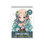 Carti si Birotica - Carti - Carti pentru copii - Carti de colorat - Carte de colorat pentru relaxare si antistres, 50 de ilustratii, Chibi Elf Girls, 106 pagini, A5 - Infinity.ro