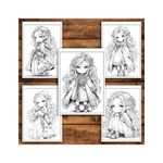 Carti si Birotica - Carti - Carti pentru copii - Carti de colorat - Carte de colorat pentru relaxare si antistres, 50 de ilustratii, Chibi Elf Girls, 106 pagini, A5 - Infinity.ro