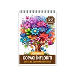 Carti si Birotica - Carti - Carti pentru copii - Carti de colorat - Carte de colorat pentru relaxare si antistres, 50 de ilustratii, Copaci Infloriti - Volumul III, 106 pagini, A5 - Infinity.ro