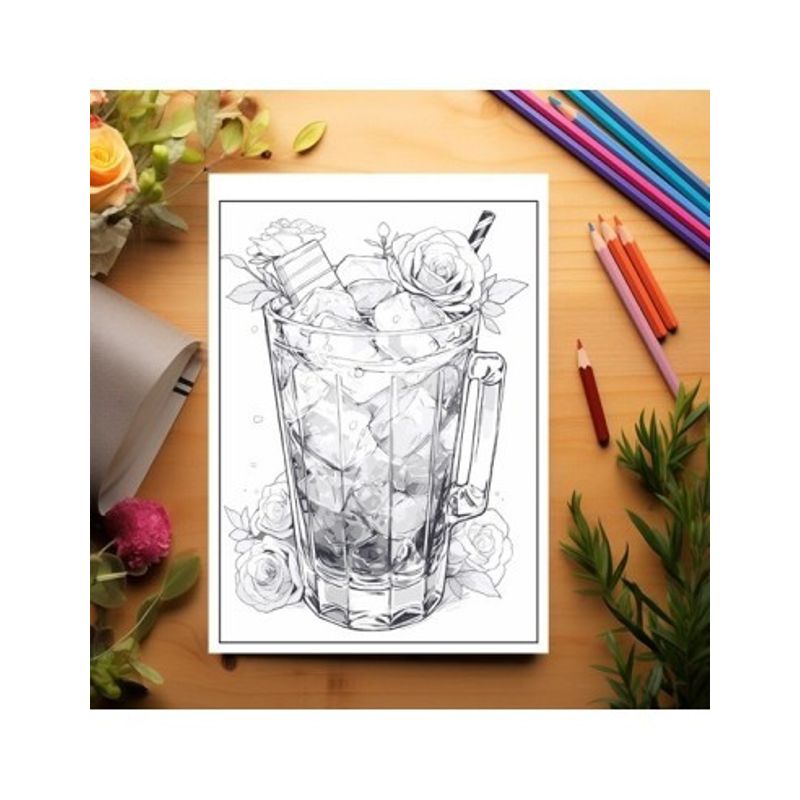Carti si Birotica - Carti - Carti pentru copii - Carti de colorat - Carte de colorat pentru relaxare si antistres, 50 de ilustratii, Cocktail Glasses 106 pagini, A5 - Infinity.ro
