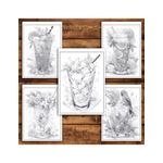 Carti si Birotica - Carti - Carti pentru copii - Carti de colorat - Carte de colorat pentru relaxare si antistres, 50 de ilustratii, Cocktail Glasses 106 pagini, A5 - Infinity.ro