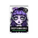 Carti si Birotica - Carti - Carti pentru copii - Carti de colorat - Carte de colorat pentru relaxare si antistres, 50 de ilustratii, Creepy Kawaii Girls, 106 pagini, A5 - Infinity.ro
