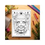 Carti si Birotica - Carti - Carti pentru copii - Carti de colorat - Carte de colorat pentru relaxare si antistres, 50 de ilustratii, Creepy Kawaii Girls, 106 pagini, A5 - Infinity.ro