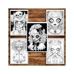 Carti si Birotica - Carti - Carti pentru copii - Carti de colorat - Carte de colorat pentru relaxare si antistres, 50 de ilustratii, Creepy Kawaii Girls, 106 pagini, A5 - Infinity.ro