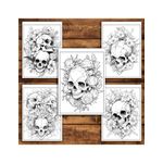 Carti si Birotica - Carti - Carti pentru copii - Carti de colorat - Carte de colorat pentru relaxare si antistres, 50 de ilustratii, Cranii Florale - Volumul II, 106 pagini, A5 - Infinity.ro