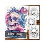 Carti si Birotica - Carti - Carti pentru copii - Carti de colorat - Carte de colorat pentru relaxare si antistres, 50 de ilustratii, Cranii Florale - Volumul II, 106 pagini, A5 - Infinity.ro