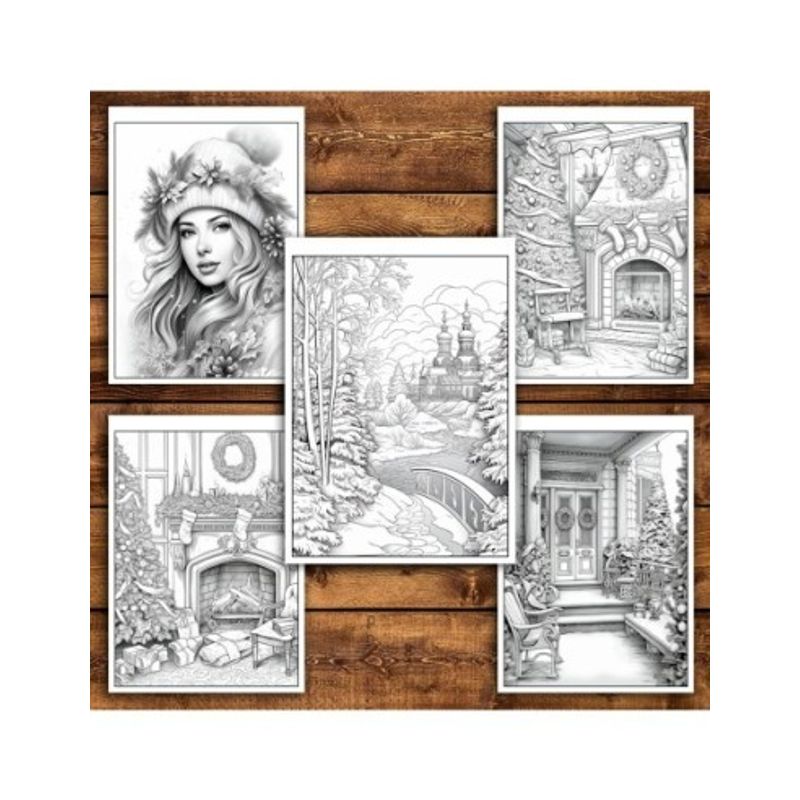 Carti si Birotica - Carti - Carti pentru copii - Carti de colorat - Carte de colorat pentru relaxare si antistres, 50 de ilustratii, Craciun - Volumul II, 106 pagini, A5 - Infinity.ro