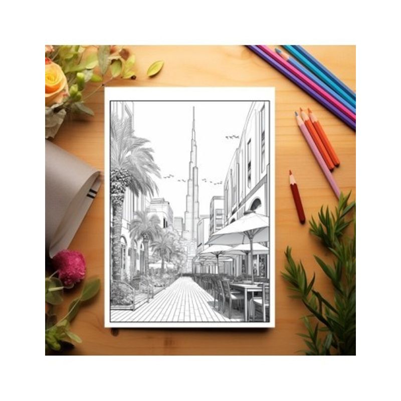 Carti si Birotica - Carti - Carti pentru copii - Carti de colorat - Carte de colorat pentru relaxare si antistres, 50 de ilustratii, Dubai, 106 pagini, A5 - Infinity.ro