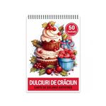Carti si Birotica - Carti - Carti pentru copii - Carti de colorat - Carte de colorat pentru relaxare si antistres, 50 de ilustratii, Dulciuri de Craciun, 106 pagini, A5 - Infinity.ro