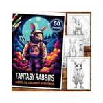 Carti si Birotica - Carti - Carti pentru copii - Carti de colorat - Carte de colorat pentru relaxare si antistres, 50 de ilustratii, Fantasy Rabbits, 106 pagini, A5 - Infinity.ro