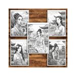 Carti si Birotica - Carti - Carti pentru copii - Carti de colorat - Carte de colorat pentru relaxare si antistres, 50 de ilustratii, Femei Asiatice, 106 pagini, A5 - Infinity.ro