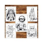 Carti si Birotica - Carti - Carti pentru copii - Carti de colorat - Carte de colorat pentru relaxare si antistres, 50 de ilustratii, Fantasy Cats, 106 pagini, A5 - Infinity.ro