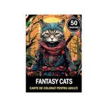 Carti si Birotica - Carti - Carti pentru copii - Carti de colorat - Carte de colorat pentru relaxare si antistres, 50 de ilustratii, Fantasy Cats, 106 pagini, A5 - Infinity.ro