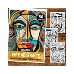 Carti si Birotica - Carti - Carti pentru copii - Carti de colorat - Carte de colorat pentru relaxare si antistres, 50 de ilustratii, Fete abastracte - Volumul I, 106 pagini, A5 - Infinity.ro