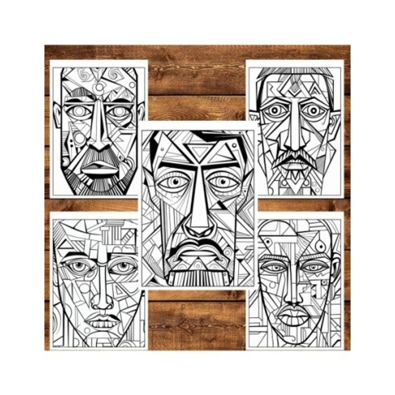 Carti si Birotica - Carti - Carti pentru copii - Carti de colorat - Carte de colorat pentru relaxare si antistres, 50 de ilustratii, Fete abastracte - Volumul I, 106 pagini, A5 - Infinity.ro