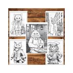 Carti si Birotica - Carti - Carti pentru copii - Carti de colorat - Carte de colorat pentru relaxare si antistres, 50 de ilustratii, Fantasy Cats, 106 pagini, A5 - Infinity.ro