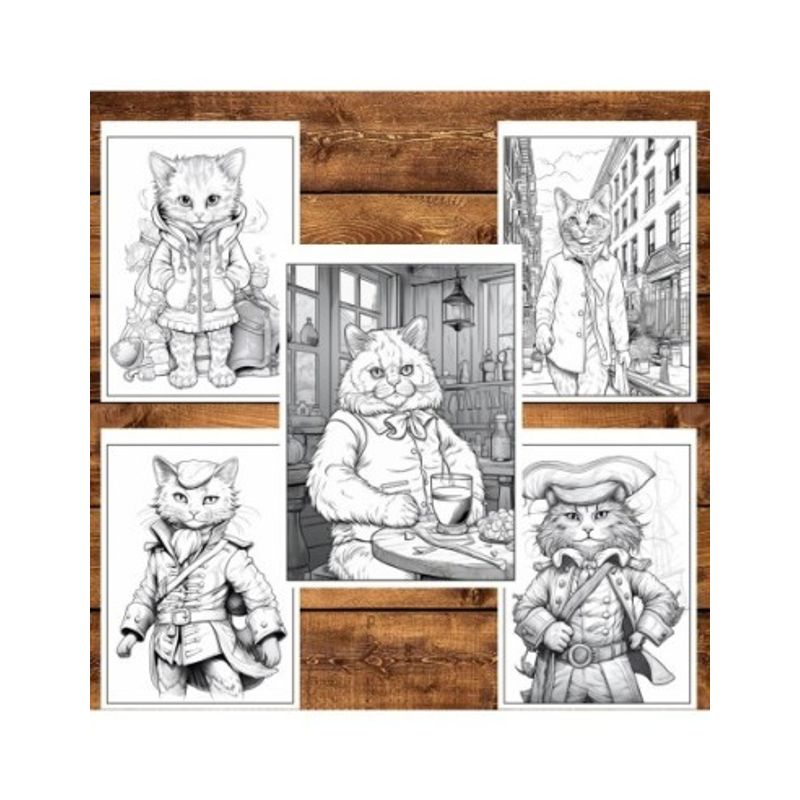Carti si Birotica - Carti - Carti pentru copii - Carti de colorat - Carte de colorat pentru relaxare si antistres, 50 de ilustratii, Fantasy Cats, 106 pagini, A5 - Infinity.ro