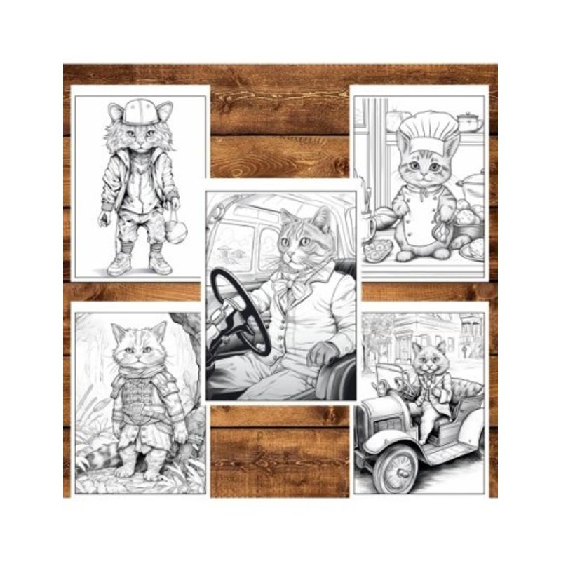 Carti si Birotica - Carti - Carti pentru copii - Carti de colorat - Carte de colorat pentru relaxare si antistres, 50 de ilustratii, Fantasy Cats, 106 pagini, A5 - Infinity.ro