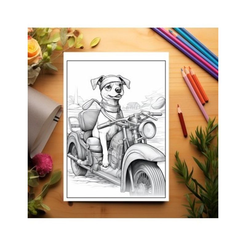 Carti si Birotica - Carti - Carti pentru copii - Carti de colorat - Carte de colorat pentru relaxare si antistres, 50 de ilustratii, Fantasy Dogs, 106 pagini, A5 - Infinity.ro