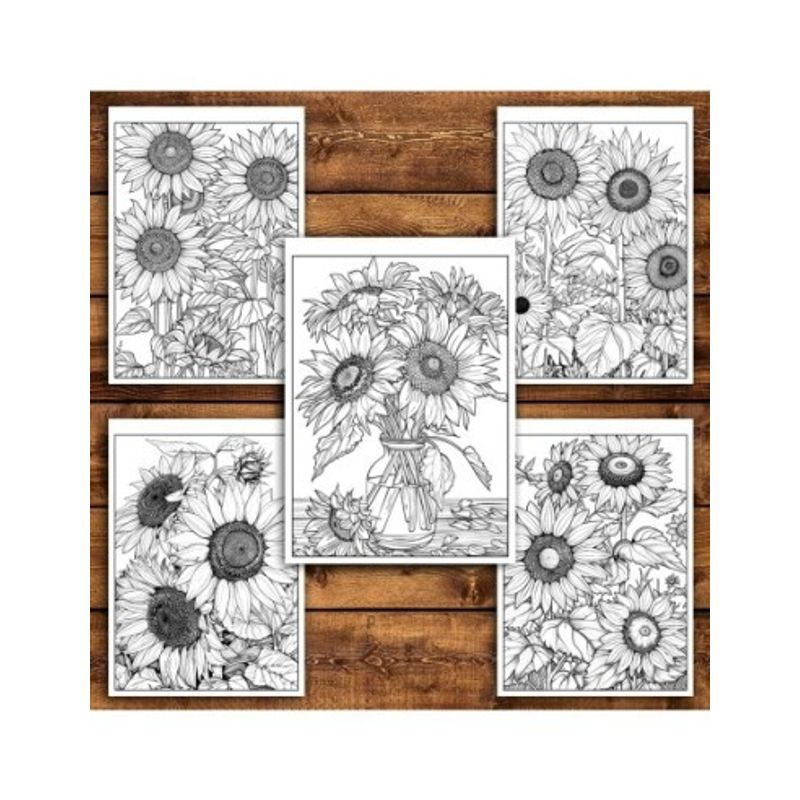 Carti si Birotica - Carti - Carti pentru copii - Carti de colorat - Carte de colorat pentru relaxare si antistres, 50 de ilustratii, Floarea Soarelui, 106 pagini, A5 - Infinity.ro