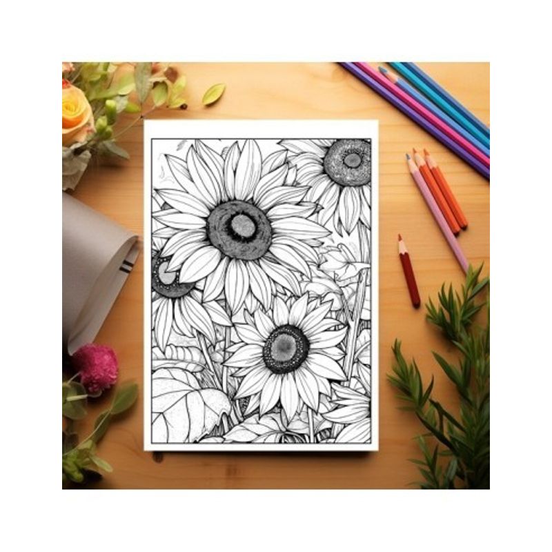 Carti si Birotica - Carti - Carti pentru copii - Carti de colorat - Carte de colorat pentru relaxare si antistres, 50 de ilustratii, Floarea Soarelui, 106 pagini, A5 - Infinity.ro