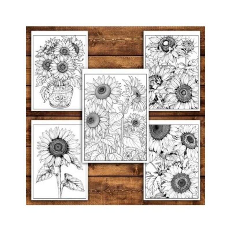 Carti si Birotica - Carti - Carti pentru copii - Carti de colorat - Carte de colorat pentru relaxare si antistres, 50 de ilustratii, Floarea Soarelui, 106 pagini, A5 - Infinity.ro