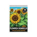 Carti si Birotica - Carti - Carti pentru copii - Carti de colorat - Carte de colorat pentru relaxare si antistres, 50 de ilustratii, Floarea Soarelui, 106 pagini, A5 - Infinity.ro