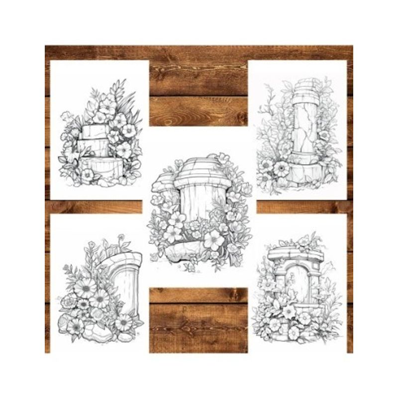 Carti si Birotica - Carti - Carti pentru copii - Carti de colorat - Carte de colorat pentru relaxare si antistres, 50 de ilustratii, Flowers of time, 106 pagini, A5 - Infinity.ro