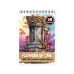 Carti si Birotica - Carti - Carti pentru copii - Carti de colorat - Carte de colorat pentru relaxare si antistres, 50 de ilustratii, Flowers of time, 106 pagini, A5 - Infinity.ro