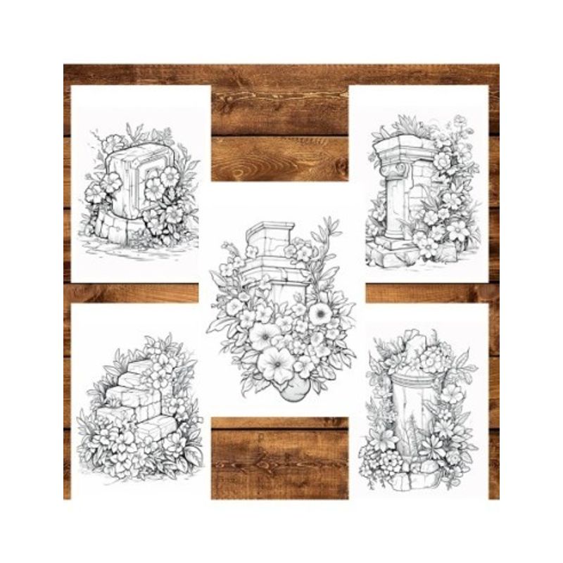 Carti si Birotica - Carti - Carti pentru copii - Carti de colorat - Carte de colorat pentru relaxare si antistres, 50 de ilustratii, Flowers of time, 106 pagini, A5 - Infinity.ro