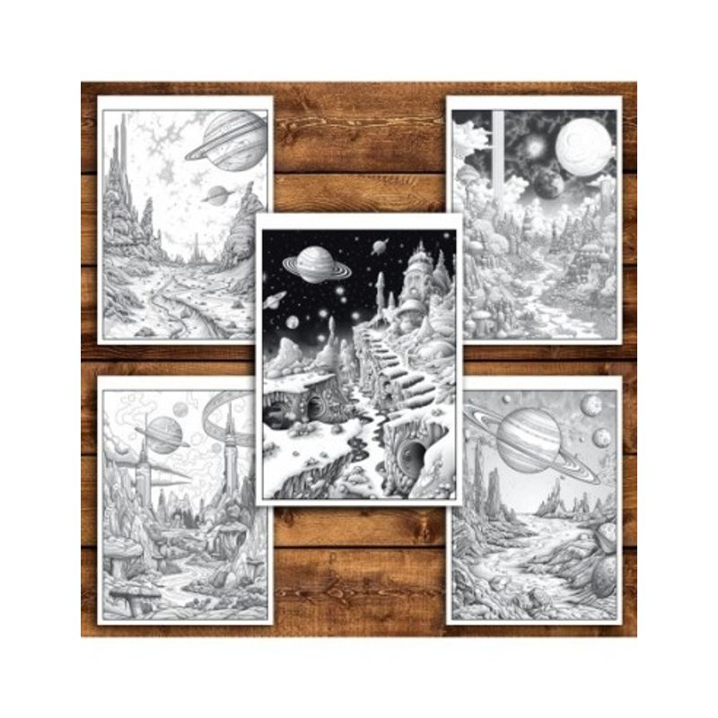 Carti si Birotica - Carti - Carti pentru copii - Carti de colorat - Carte de colorat pentru relaxare si antistres, 50 de ilustratii, Galaxie Cosmica, 106 pagini, A5 - Infinity.ro