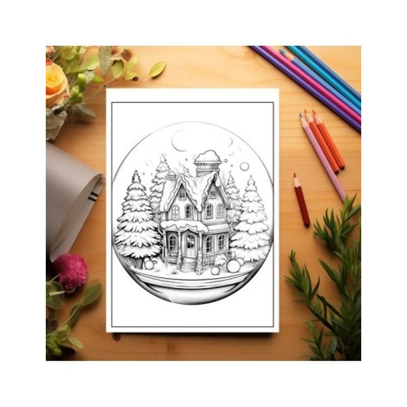 Carti si Birotica - Carti - Carti pentru copii - Carti de colorat - Carte de colorat pentru relaxare si antistres, 50 de ilustratii, Globuri de Zapada, 106 pagini, A5 - Infinity.ro