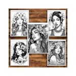 Carti si Birotica - Carti - Carti pentru copii - Carti de colorat - Carte de colorat pentru relaxare si antistres, 50 de ilustratii, Hawaian Girls, 106 pagini, A5 - Infinity.ro